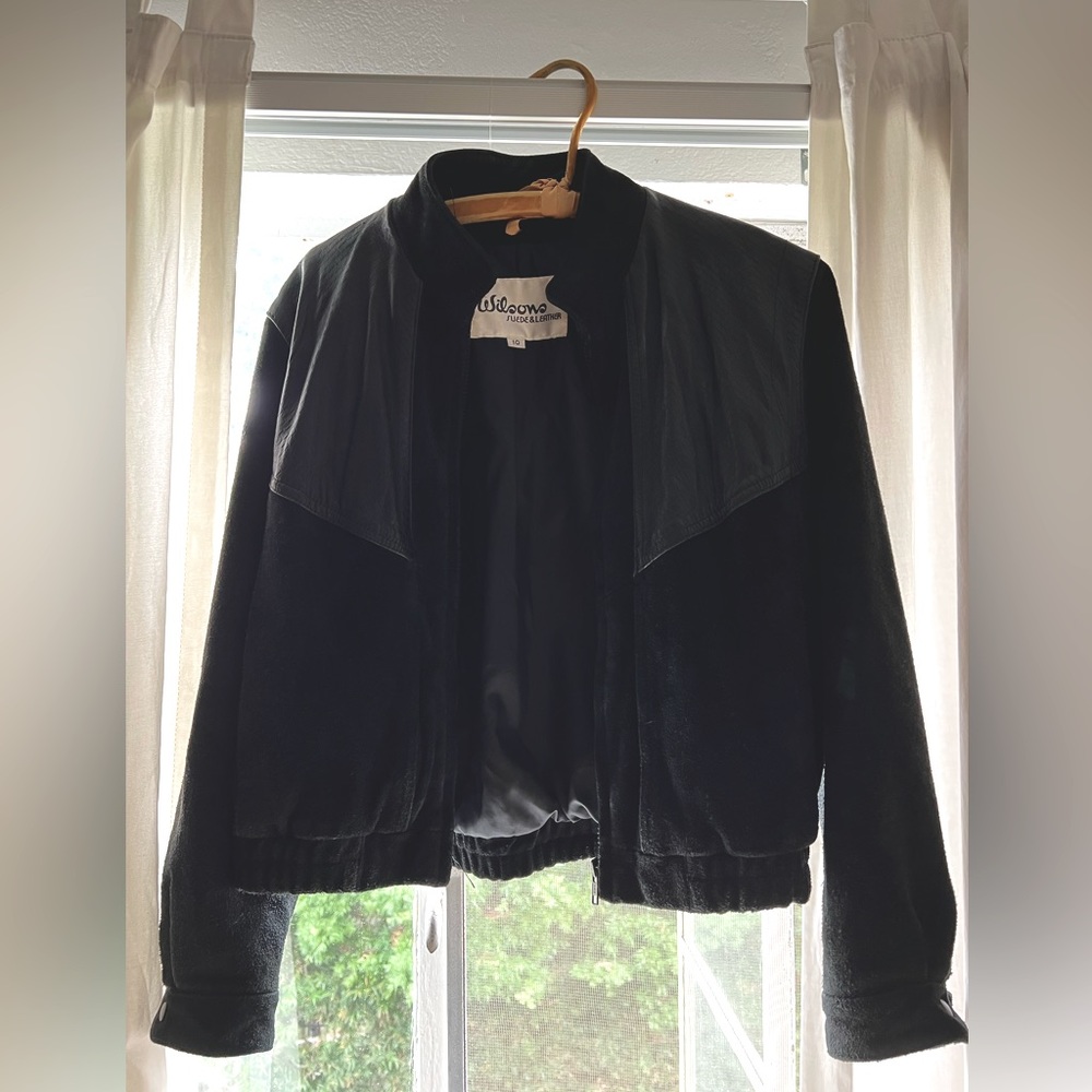 Vintage Wilson’s leather and suede black zip jacket